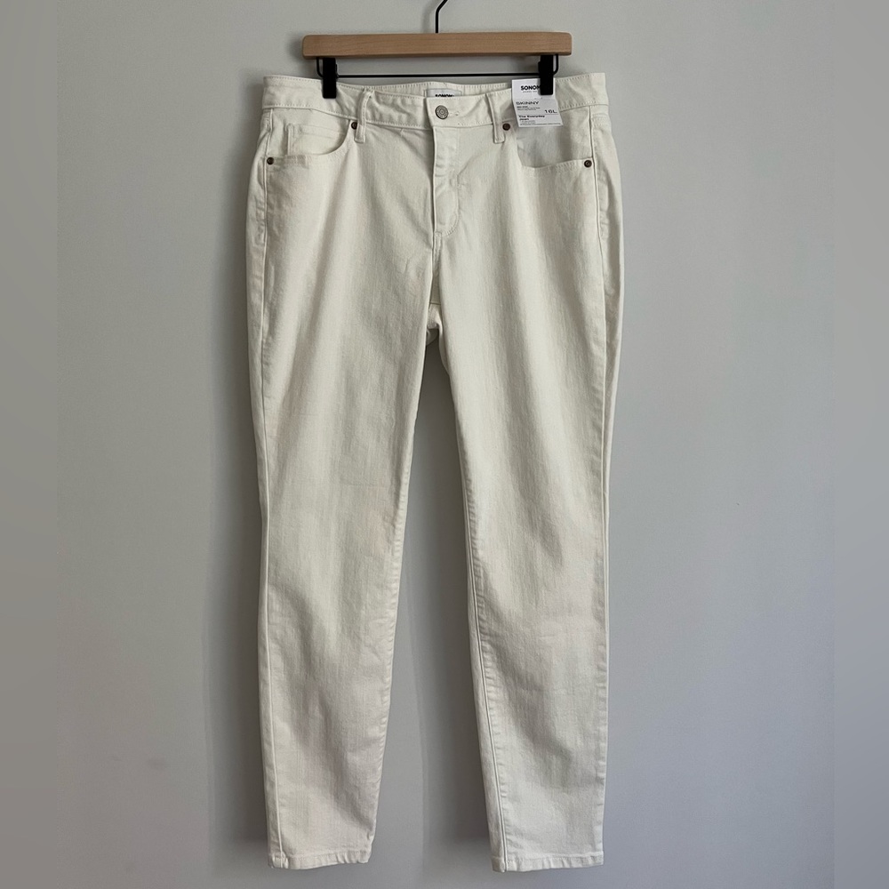 Sonoma NWT The Everyday Jean Midrise White Skinny Women's Size 16 Long Comfort